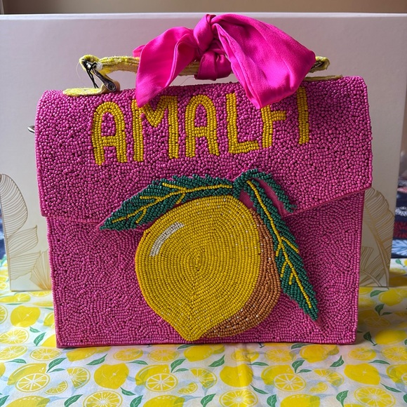 Pink Beaded Amalfi Lemon Handbag - Picture 8 of 16